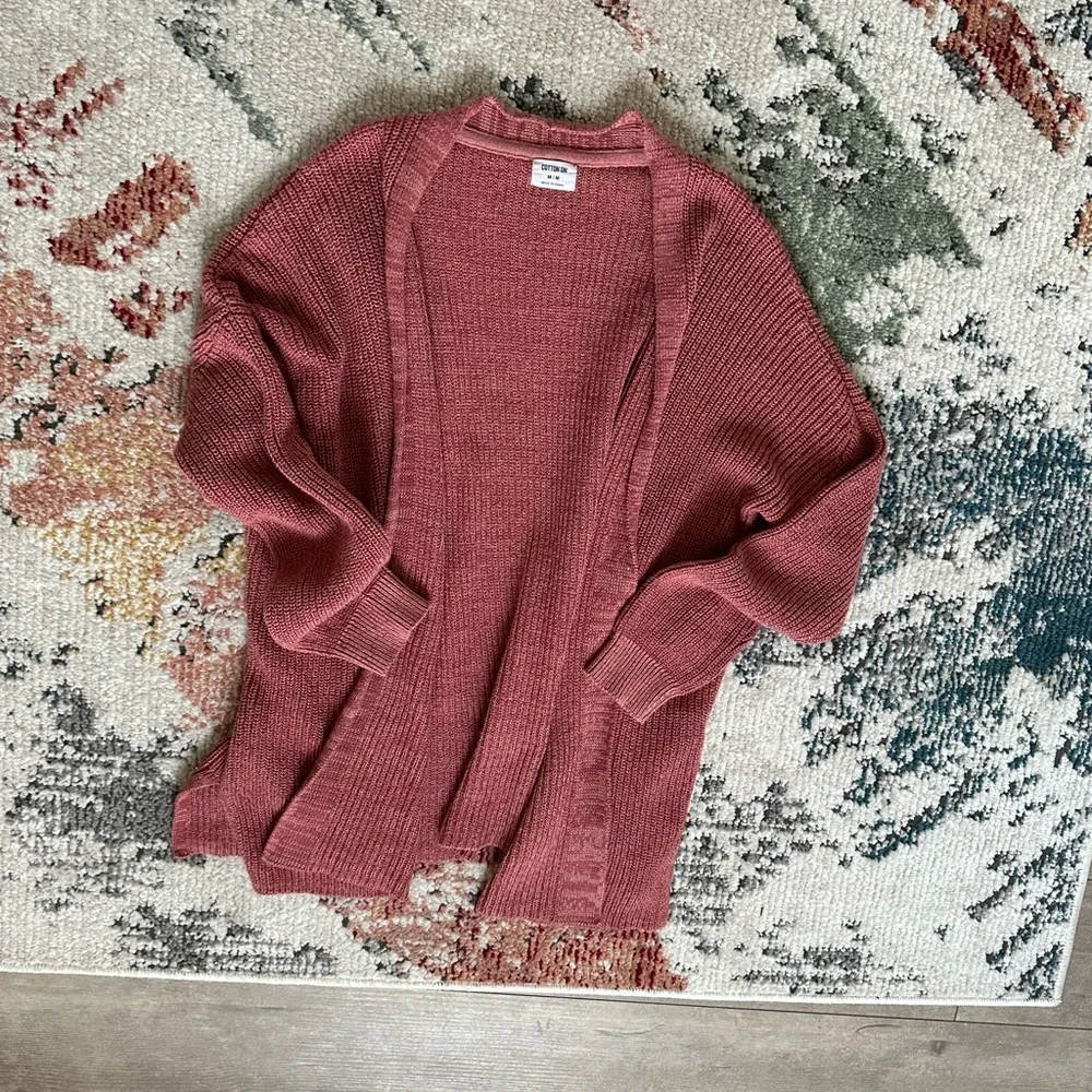 Cotton On Women's Archy Cardigan Sweater Size Medium Canyon Rose Marsala Twist - Picture 5 of 16